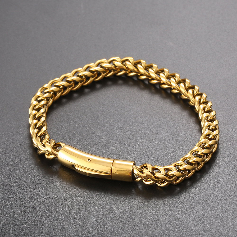 6mm Hip Hop 316L Stainless Steel Chain Bracelets Titanium Steel Men's Colorful Bangle Jewelry