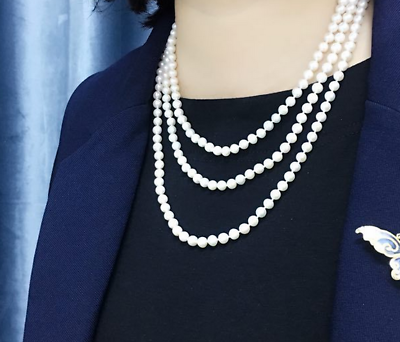 9-10mm south sea round white pearl necklace 68inch