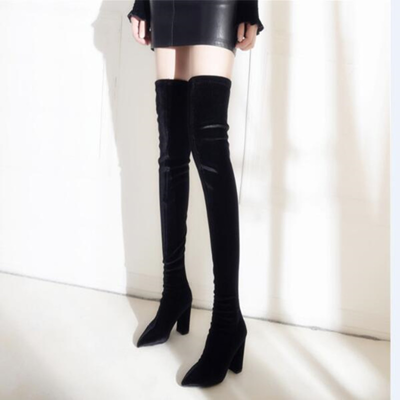 Ins Hot Stylish Square Heel Velvet Shoes Women Boots Black Over the Knee Boots Sexy Female Autumn Winter ladies Thigh High
Ins Hot Stylish Square Heel Velvet Shoes Women Boots Black Over the Knee Boots Sexy Female Autumn Winter ladies Thigh High