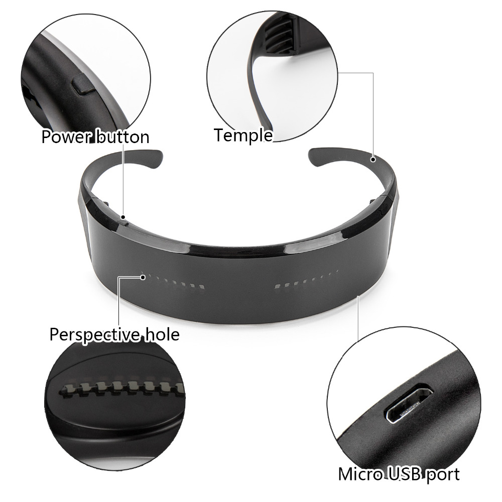 Bluetooth APP Programmable Flash Eyeglasses Frame Colorful Luminous Glasses LED Sunglasses APP Eyeglasses for Party Festival Bar N