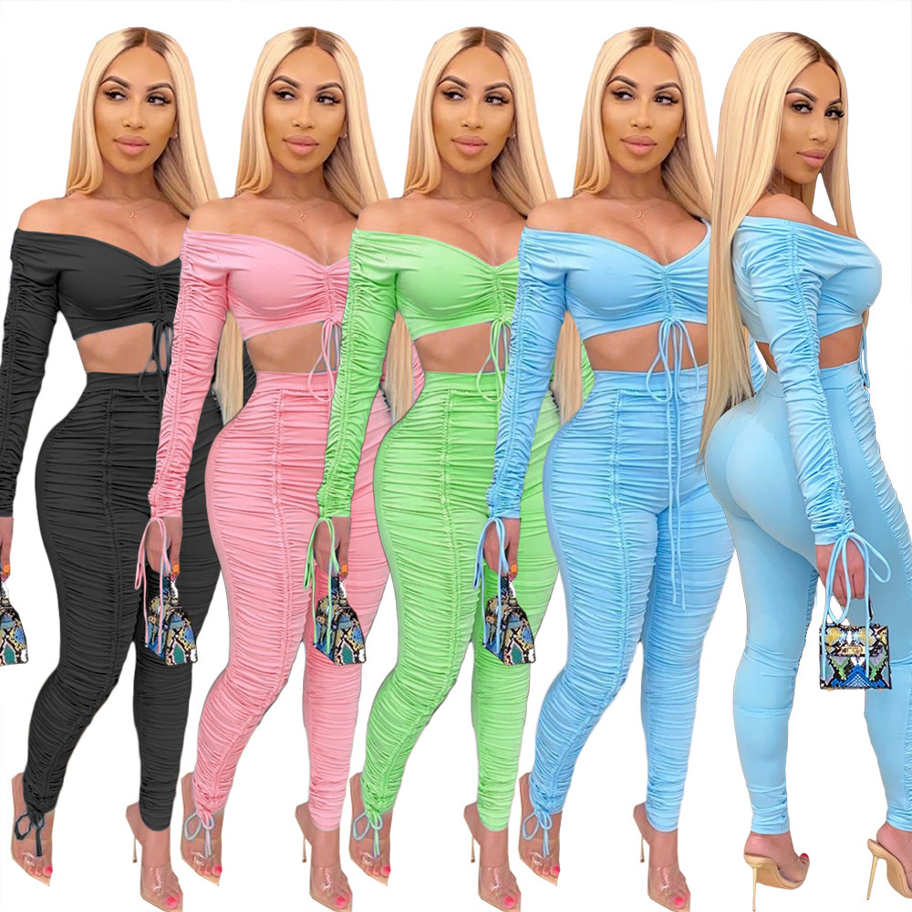 Long Sleeve Tracksuit Women 2 Piece Set Off Shoulder Crop Top + Stacked Leggings Sets Sexy Club Outfits Matching Sets Plus Size T200810, Blue
Long Sleeve Tracksuit Women 2 Piece Set Off Shoulder Crop Top + Stacked Leggings Sets Sexy Club Outfits Matching Sets Plus Size T200810, Blue