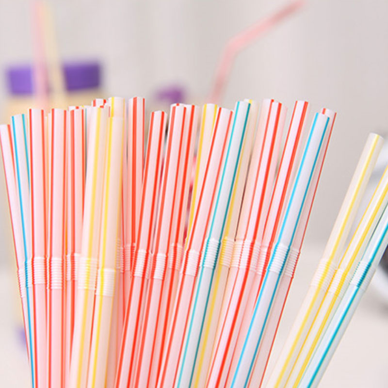 100pcsbag Disposable Plastic Drinking Straws 20805cm Multicolor Bendy Drink Straw For Party Bar Pub Club Restaurant2201571