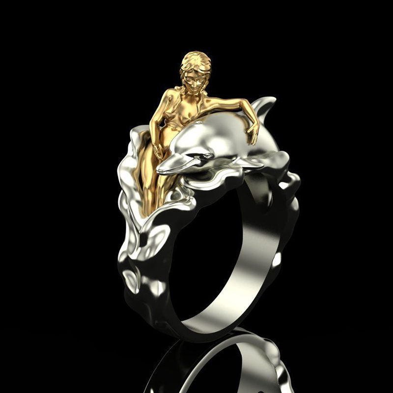 Woman And Dolphin Personality Ring Fashion Luxury 18K Gold Ladies Wedding Engagement Jewelry Anniversary Birthday Gift
Woman And Dolphin Personality Ring Fashion Luxury 18K Gold Ladies Wedding Engagement Jewelry Anniversary Birthday Gift
