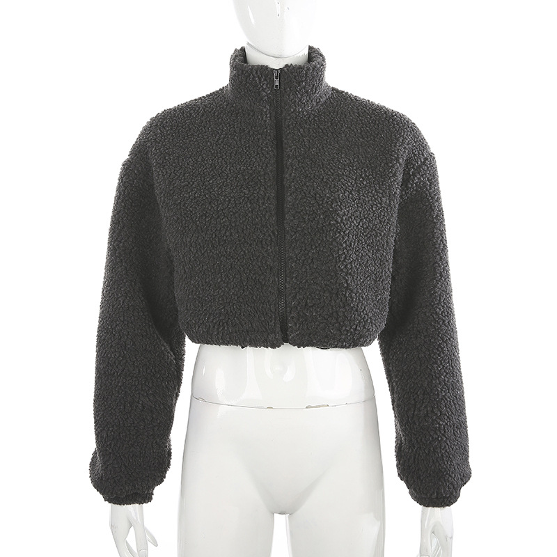 Winter Gray Fuzzy Zipper Crop Jacket Streetwear Women Warm Thicken Faux Fur Coat Lambs Wool Short Coats Overcoat Outerwear, As pic
Winter Gray Fuzzy Zipper Crop Jacket Streetwear Women Warm Thicken Faux Fur Coat Lambs Wool Short Coats Overcoat Outerwear, As pic