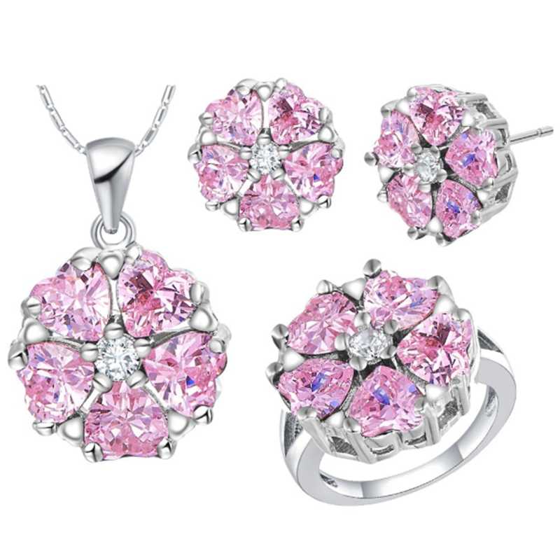 Fashion new women's day pink flower shape zircon necklace ear ring set bride wedding prom birthday gift jewelry wholesale
Fashion new women's day pink flower shape zircon necklace ear ring set bride wedding prom birthday gift jewelry wholesale