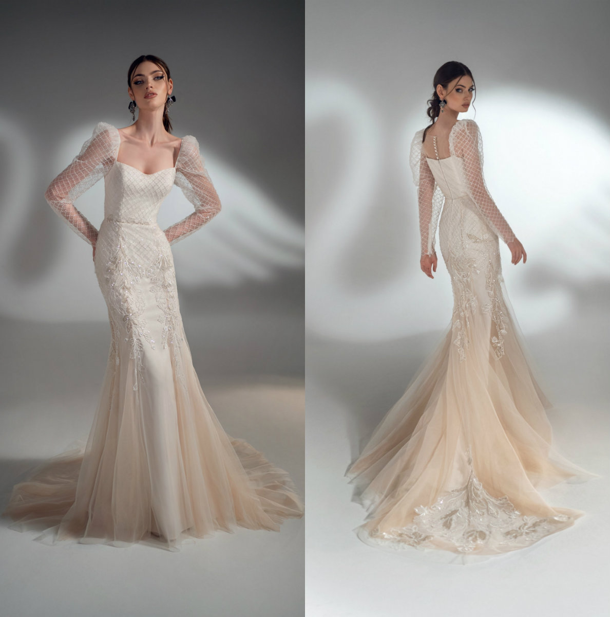 new mermaid wedding dresses sexy sweetheart neck long sleeve lace appliques bridal gowns wedding dress vestidos de novia