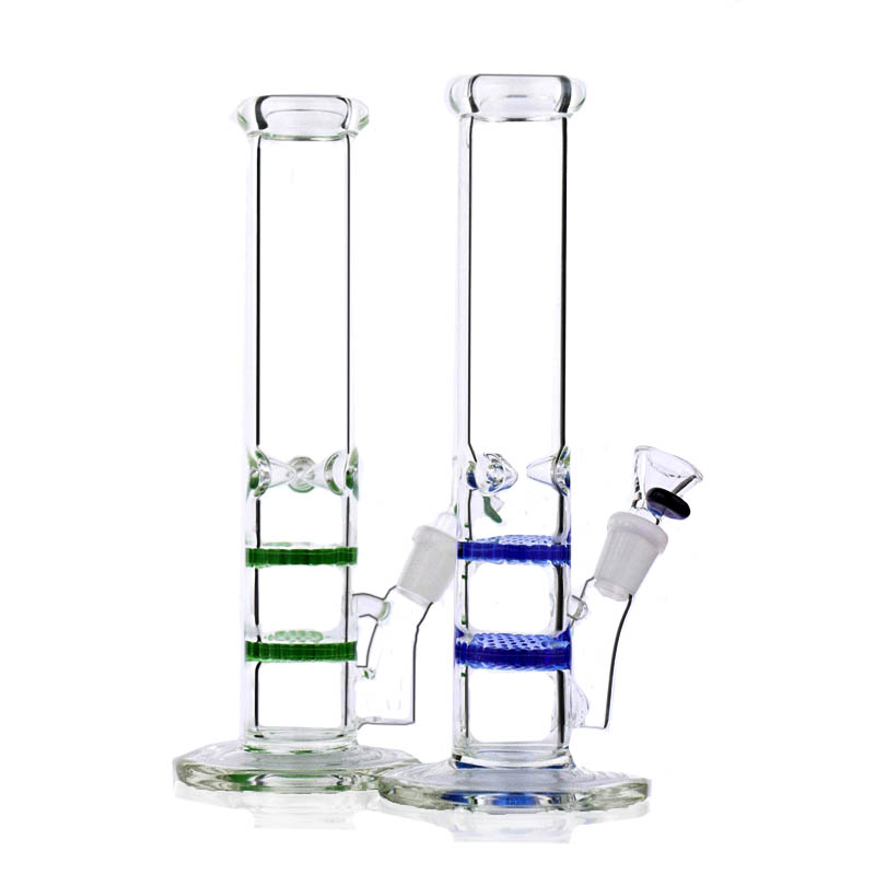 Hookahs Glass bongs double honeycomb percolator water pipe ice catcher 10.6 inch 14.4mm joint
Hookahs Glass bongs double honeycomb percolator water pipe ice catcher 10.6 inch 14.4mm joint