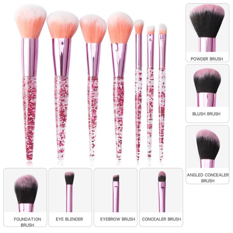 7 Pcs Transparent Flash Drill Handle Foundation Eye Makeup Brush Glitter Crystal Makeup Brushes Set
7 Pcs Transparent Flash Drill Handle Foundation Eye Makeup Brush Glitter Crystal Makeup Brushes Set