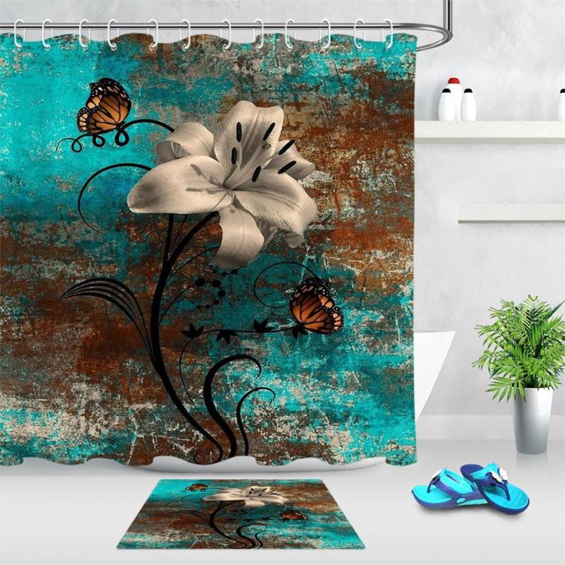 Retro Flowers Butterfly Print Shower Curtain Home Decoration Polyester Fabric Bathroom Curtains Durable Waterproof Bath Screens
Retro Flowers Butterfly Print Shower Curtain Home Decoration Polyester Fabric Bathroom Curtains Durable Waterproof Bath Screens