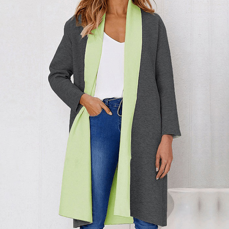 Colorblock women jacket 2020 new spring autumn cardigan coats female pocket casual open stitch women long coat outwear DR2180, Green
Colorblock women jacket 2020 new spring autumn cardigan coats female pocket casual open stitch women long coat outwear DR2180, Green