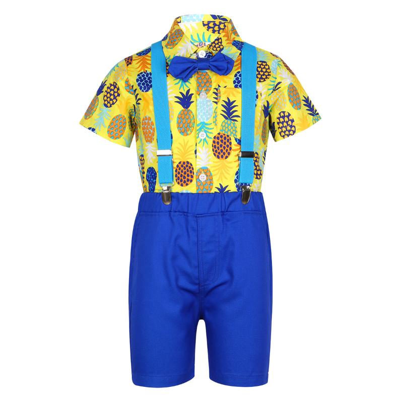 Kids Children Boys Gentleman Outfit Short Sleeve Pineapple Printed Button-Down Shirt with Bow Tie Shorts Set for Summer Casual, Yellow
Kids Children Boys Gentleman Outfit Short Sleeve Pineapple Printed Button-Down Shirt with Bow Tie Shorts Set for Summer Casual, Yellow