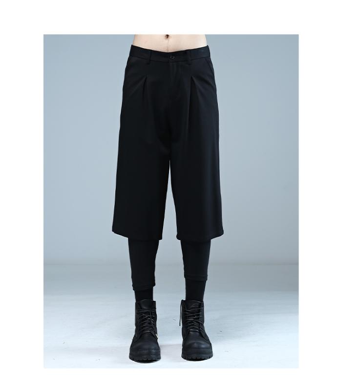 Original art fan loose cropped trousers male fake two-piece retro waist tie drape wide leg pants 5cm, Black
Original art fan loose cropped trousers male fake two-piece retro waist tie drape wide leg pants 5cm, Black
