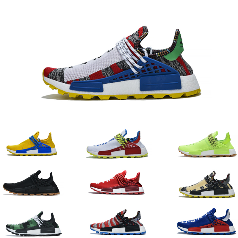NMD HU Human Race Running Shoes Race Yellow Black The first generation of peace Sports Sneakers Pharrell Williams X BBC Men Women Shoes