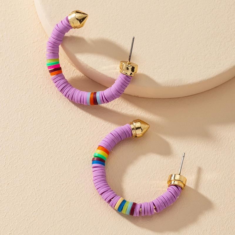 New Ins Trendy Gold Colorful Polymer Clay Beads Minimalist Minimalism Hoop Earrings Korean Fashion Women Party Jewelry Earring
New Ins Trendy Gold Colorful Polymer Clay Beads Minimalist Minimalism Hoop Earrings Korean Fashion Women Party Jewelry Earring
