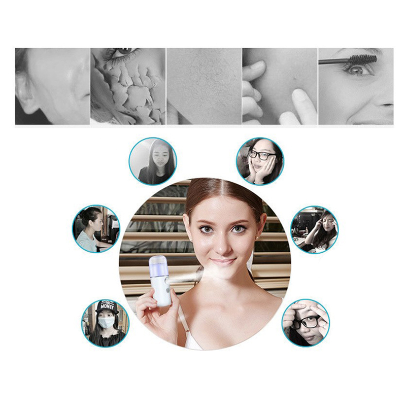 Portable Hydrating Sprayer Beauty Spray Apparatus Humidifier Rechargeable Nano Spray Hydrating Apparatus Cold Spray Apparatus With Package