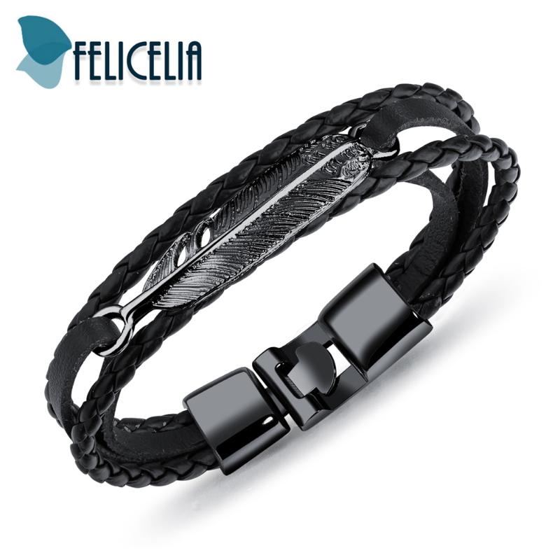 Felicelia Vintage Leaves Design Black/ Brown PU Leather Bracelet For Men Boys Handmade Jewelry Multilayer Wrap Bracelet Bangle
Felicelia Vintage Leaves Design Black/ Brown PU Leather Bracelet For Men Boys Handmade Jewelry Multilayer Wrap Bracelet Bangle