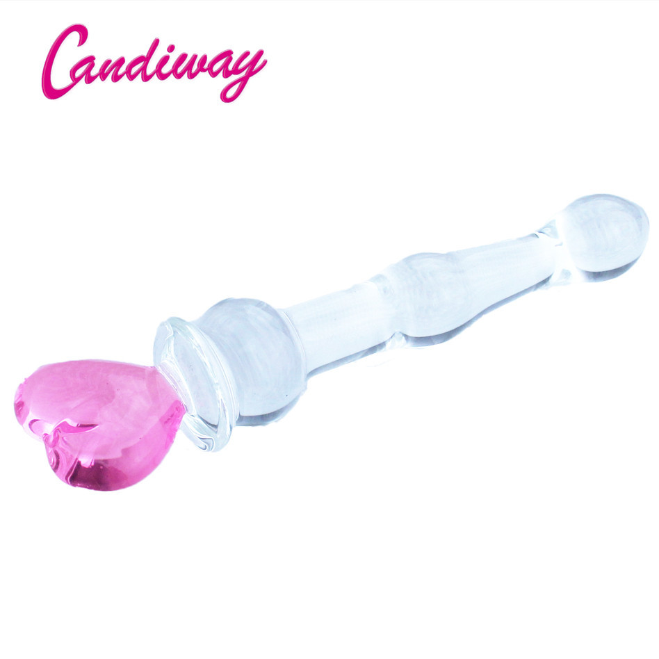 Perles énormes anus branchent coeur rose pyrex faux verre Dildo pénis Sex Toys pour les femmes, les produits de masturbation Plug-Butt Adult Anal