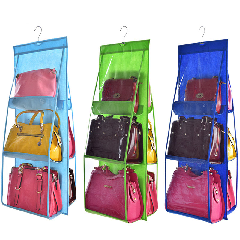 Hanging 6 Pocket Handbag Organizer for Wardrobe Closet Transparent Storage Bag Door Wall Clear Sundry Shoe Bag with Hanger Pouch
Hanging 6 Pocket Handbag Organizer for Wardrobe Closet Transparent Storage Bag Door Wall Clear Sundry Shoe Bag with Hanger Pouch