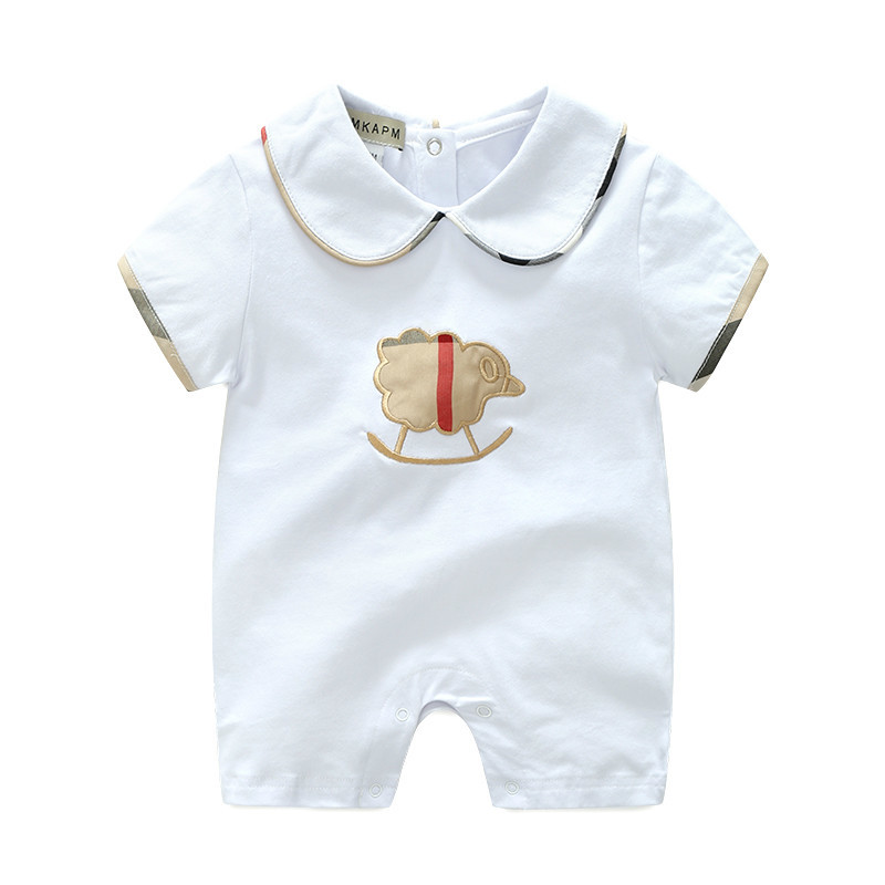Summer Lapels Baby Rompers Baby Boy Girl Clothing Newborn Infant Short Sleeve Thin Children Clothes