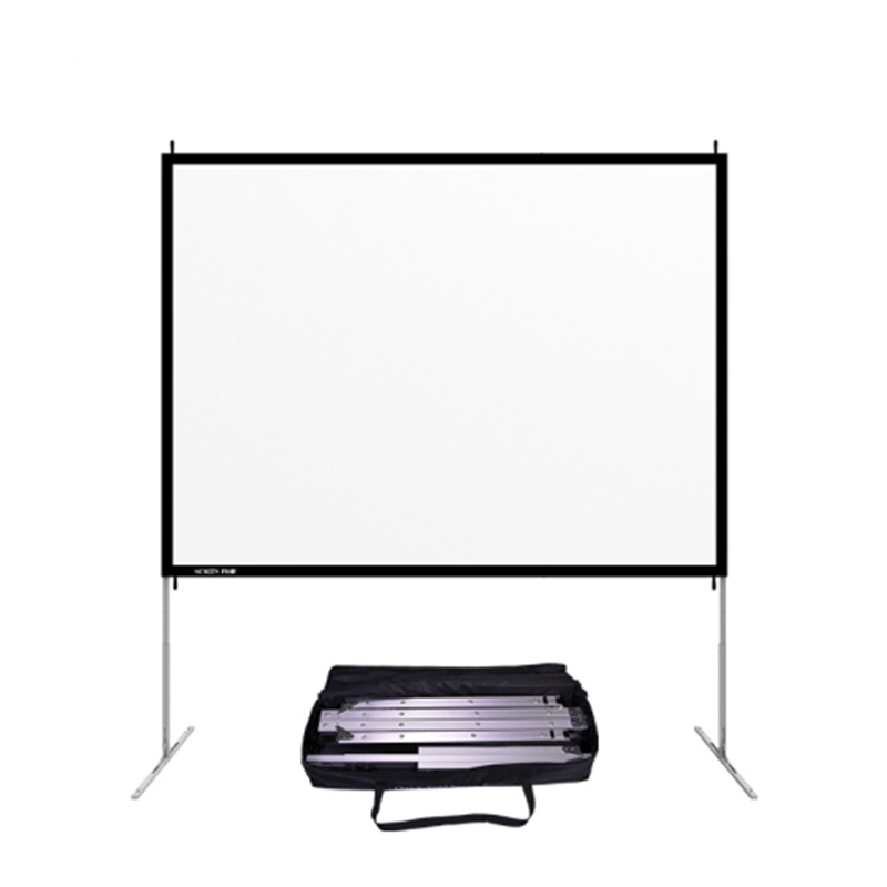 

4:3 8K Portable Indoor/Outdoor Movie Theater Fast-Folding Projector Screen with Stand Legs and Carry Bag front projection