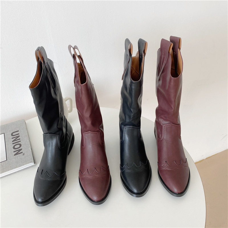 2020 Women Boots Fall And Winter New Thick Low Heel Round Toe Boots Ladies Mid-Calf Fashion Soft Shoes For Woman, Wine red
2020 Women Boots Fall And Winter New Thick Low Heel Round Toe Boots Ladies Mid-Calf Fashion Soft Shoes For Woman, Wine red