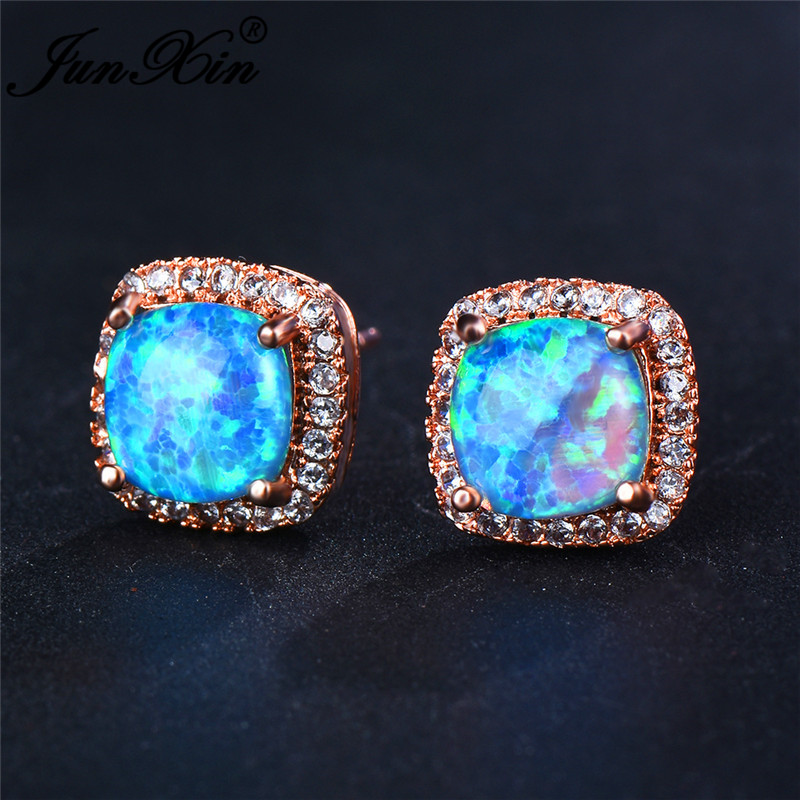 JUNXIN Luxury Female Rainbow Fire Opal Stud Earrings For Women Rose Gold Blue/White Opals Purple Green Zircon Wedding Ear Studs
JUNXIN Luxury Female Rainbow Fire Opal Stud Earrings For Women Rose Gold Blue/White Opals Purple Green Zircon Wedding Ear Studs