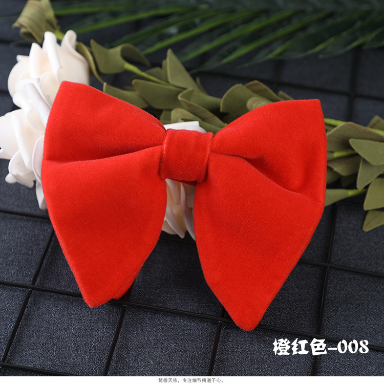 Bow Tie Gold Velvet Bow Tie Men and Women Bow Tie Plush Velvet Large Sharp Angle Trendy cravat