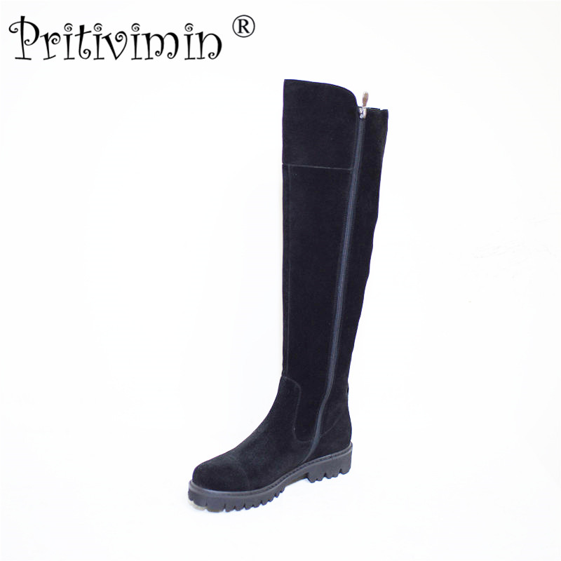 Pritivimin FN80 Ladies kide suede bottes femmes winter women handmade shoes girls warm wool plush over the knee high boots, Black
Pritivimin FN80 Ladies kide suede bottes femmes winter women handmade shoes girls warm wool plush over the knee high boots, Black
