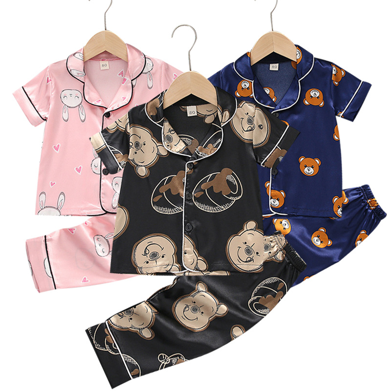 2-12year Children's Pajamas Kids Cartoon Ice silk satin Pajamas Set Baby Boys Long Sleeve Child Pijama Infantil Girls Home wear, As picture1
2-12year Children's Pajamas Kids Cartoon Ice silk satin Pajamas Set Baby Boys Long Sleeve Child Pijama Infantil Girls Home wear, As picture1