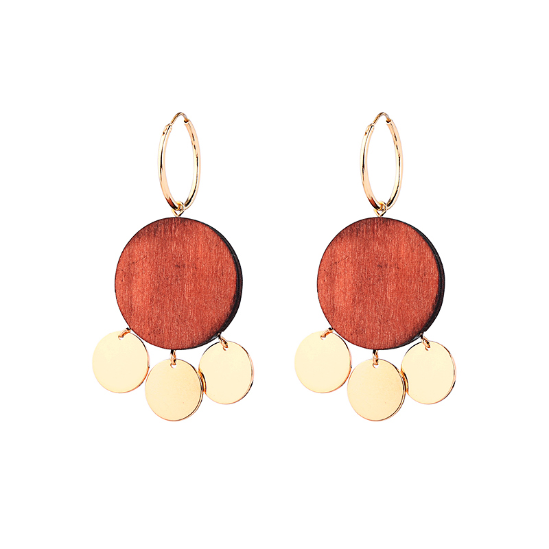 Natural Round Wood Dangle Earrings Brass Sheets Drop Earrings For Women Fashion Jewelry Drop Shipping
Natural Round Wood Dangle Earrings Brass Sheets Drop Earrings For Women Fashion Jewelry Drop Shipping