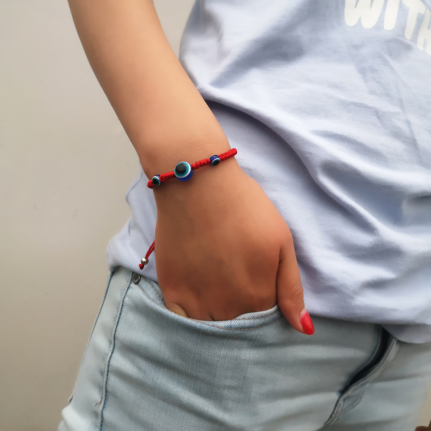 Classic Kabbalah Red String Thread Hamsa Hand Braid Bracelets Blue Turkish Evil Eye Bead Bracelet Fatima Friendship Jewelry