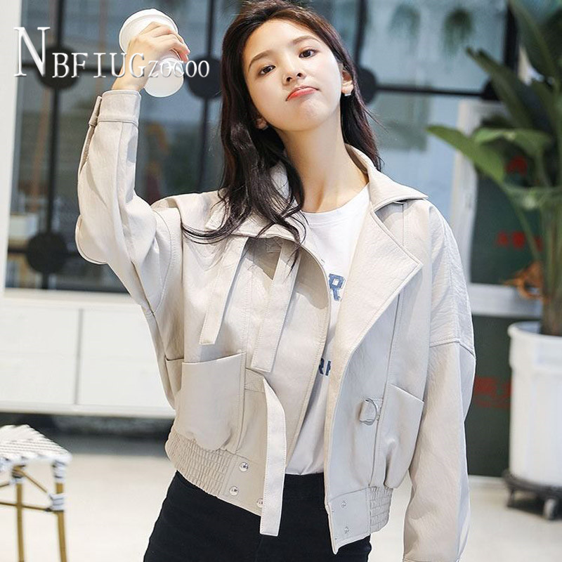 2020 New Autumn Korean Loose Women Pu Leather Coat Pocket Lapel Female Jacket, Beige
2020 New Autumn Korean Loose Women Pu Leather Coat Pocket Lapel Female Jacket, Beige