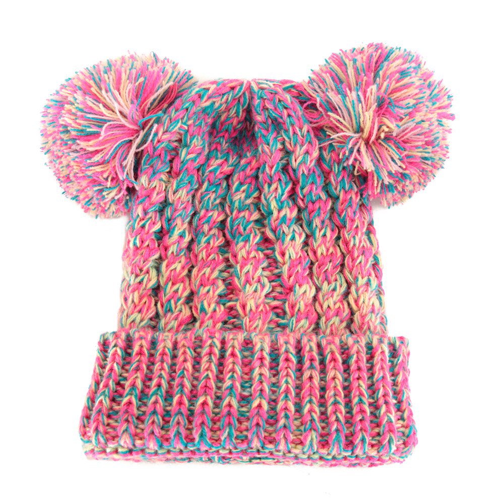 Winter baby Hats Pompom Hat Knitted Boy Cap Cotton Protect The Ears Hat Warm Thick Kids Beanies