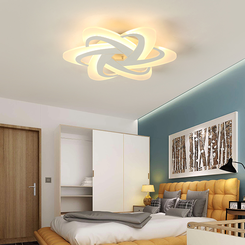 Modern Bedroom Ceiling lamps Study Room Led Chandelier Lampara Modern Led Ceiling Chandelier LED Bulbs Semiflush Mount Iron