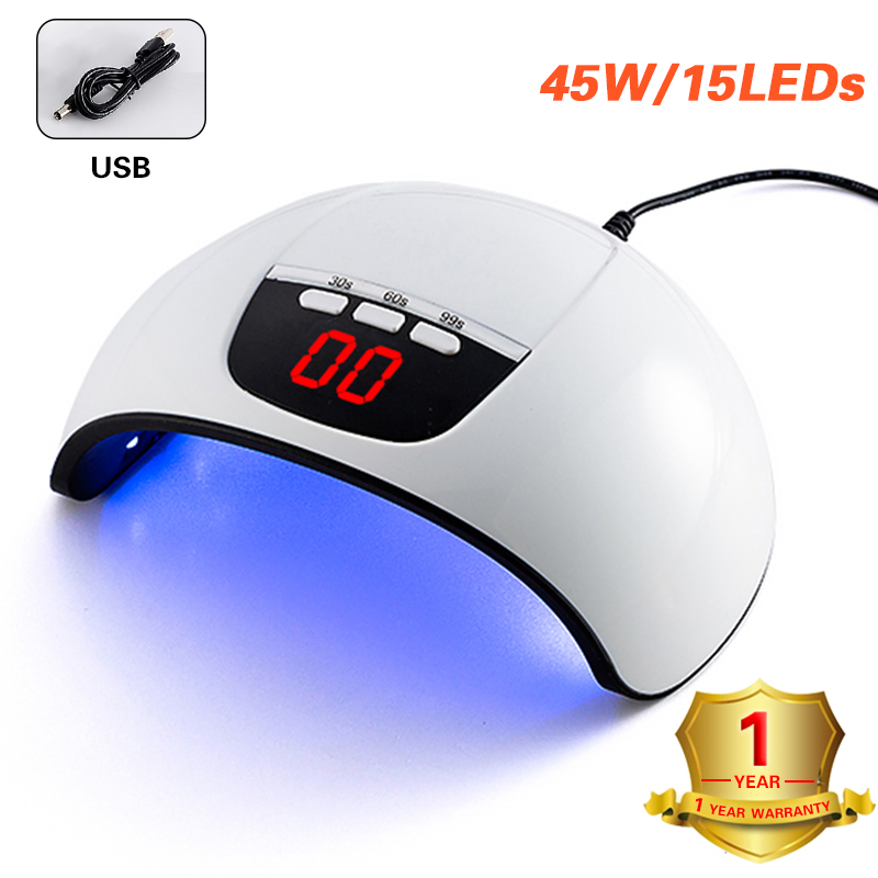 2020 NEW Nail Lamp 45W UV LED For Nail Dryer Smart Infrared Sensor 30/60/99 Timer LCD Double Light Source Suitable For All Gels, 6w pink
2020 NEW Nail Lamp 45W UV LED For Nail Dryer Smart Infrared Sensor 30/60/99 Timer LCD Double Light Source Suitable For All Gels, 6w pink