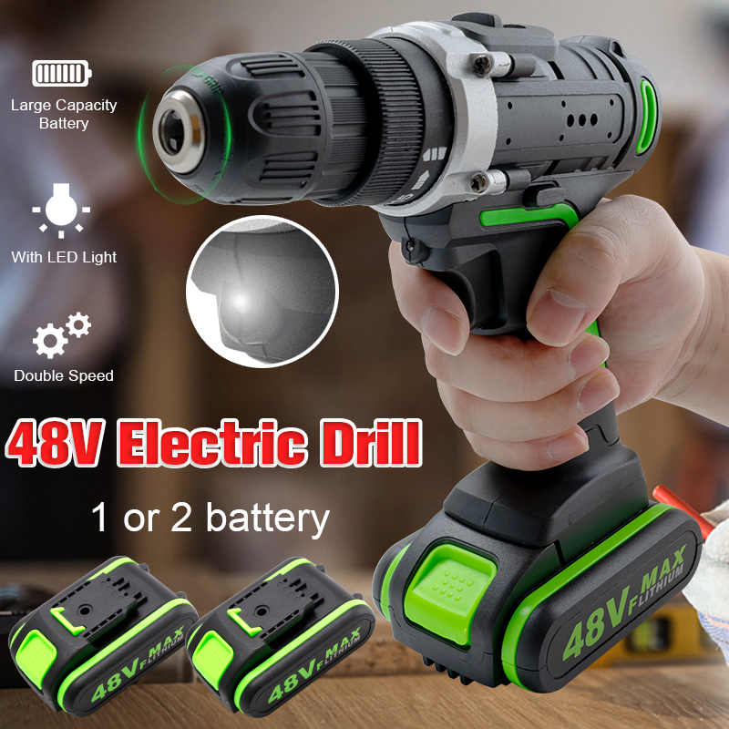 48V Brushless Cordless Electric Impact Drill 25-28Nm Torque Electric Drill Rechargeable Home Garden With 1 or 2 Li-ion Battery
48V Brushless Cordless Electric Impact Drill 25-28Nm Torque Electric Drill Rechargeable Home Garden With 1 or 2 Li-ion Battery