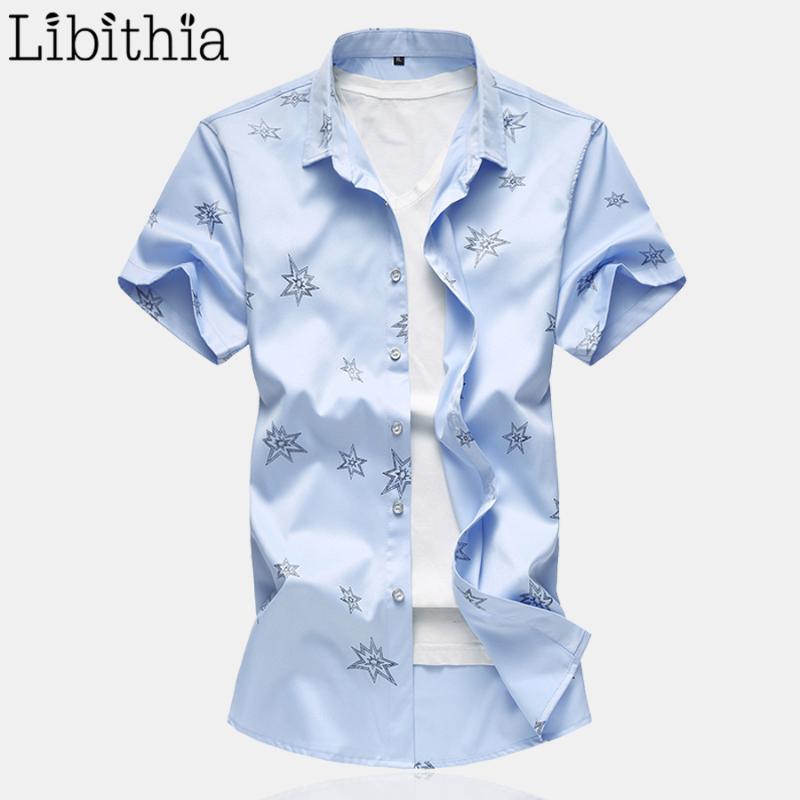 Men Print Dress Shirt Short Sleeve Large Size -7XL Cotton Standard Version Type Clothes Male Summer Black White Light Blue T140
Men Print Dress Shirt Short Sleeve Large Size -7XL Cotton Standard Version Type Clothes Male Summer Black White Light Blue T140