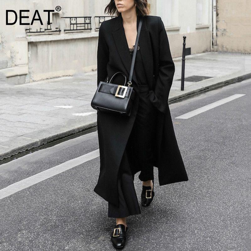 DEAT Women Black Brief Long Big Size Temperament Trench New Lapel Long Sleeve Loose Fit Windbreaker Fashion Spring 2020 JX736
DEAT Women Black Brief Long Big Size Temperament Trench New Lapel Long Sleeve Loose Fit Windbreaker Fashion Spring 2020 JX736