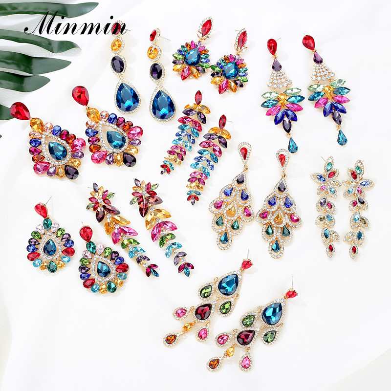 Minmin Unique Colorful Crystal Wedding Drop Earrings Women Luxury Shiny Rhinestone Bridal Earrings Fashion Korean Party Jewelry
Minmin Unique Colorful Crystal Wedding Drop Earrings Women Luxury Shiny Rhinestone Bridal Earrings Fashion Korean Party Jewelry