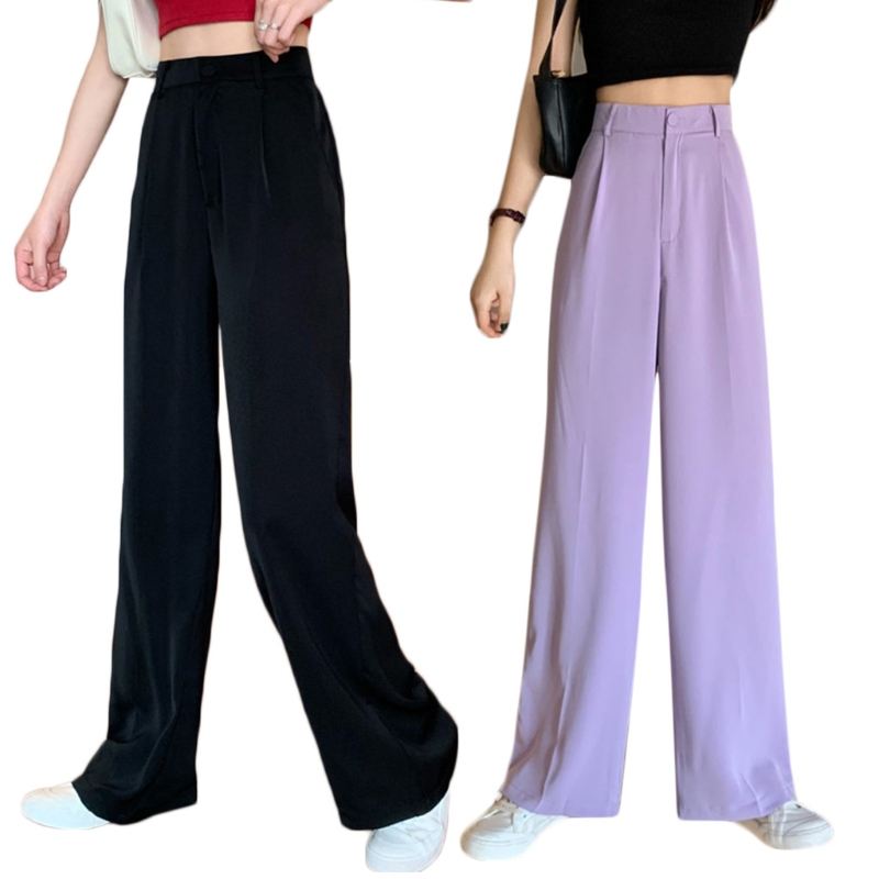 Women Summer High Waist Wide Leg Long Pants Button Zipper Solid Color Casual Loose Flowy Office Lady Trousers Pocekts, Pl-s
Women Summer High Waist Wide Leg Long Pants Button Zipper Solid Color Casual Loose Flowy Office Lady Trousers Pocekts, Pl-s