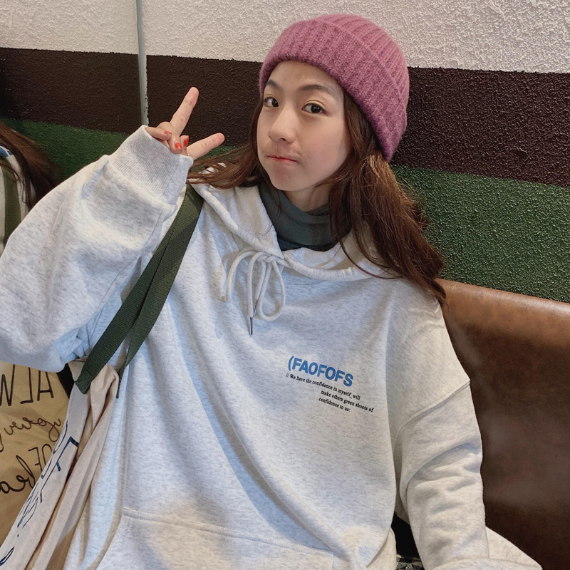 Hoodies Women Hooded Soft Loose Simple Cartoon Printed Fashion Ulzzang Oversize Funny Womens Sweatshirts Streetwear Chic Leisure MX200812