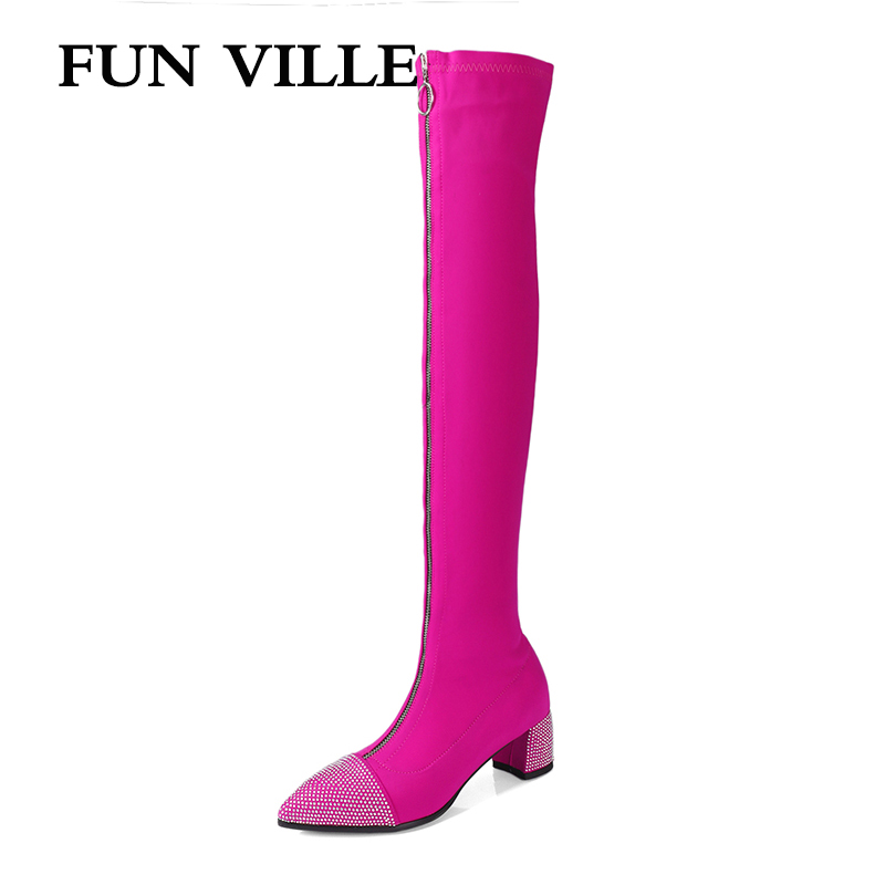 FUN VILLE Autumn winter 2020 New Style Women over the knee Boots Stretch Fabric High heels Boots sexy ladies High shoes, Purple
FUN VILLE Autumn winter 2020 New Style Women over the knee Boots Stretch Fabric High heels Boots sexy ladies High shoes, Purple