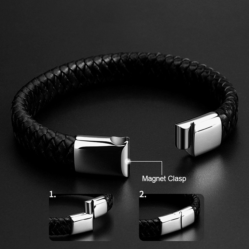 Black Leather Bracelet Men Jewelry Pulseras Stainless Steel Clasp Handmade Vintage Mens Bracelets Jewellery 2020 Unique Products 
Black Leather Bracelet Men Jewelry Pulseras Stainless Steel Clasp Handmade Vintage Mens Bracelets Jewellery 2020 Unique Products