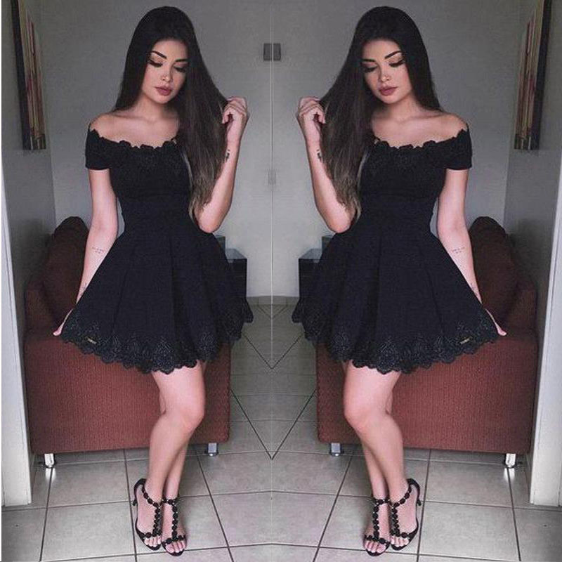 Latest Designs Little Black Dress Off the Shoulder Cocktail Dresses Lace Appliques A-line Short Homecoming Graduation Dress Party Prom Gowns, Blue;pink
Latest Designs Little Black Dress Off the Shoulder Cocktail Dresses Lace Appliques A-line Short Homecoming Graduation Dress Party Prom Gowns, Blue;pink
