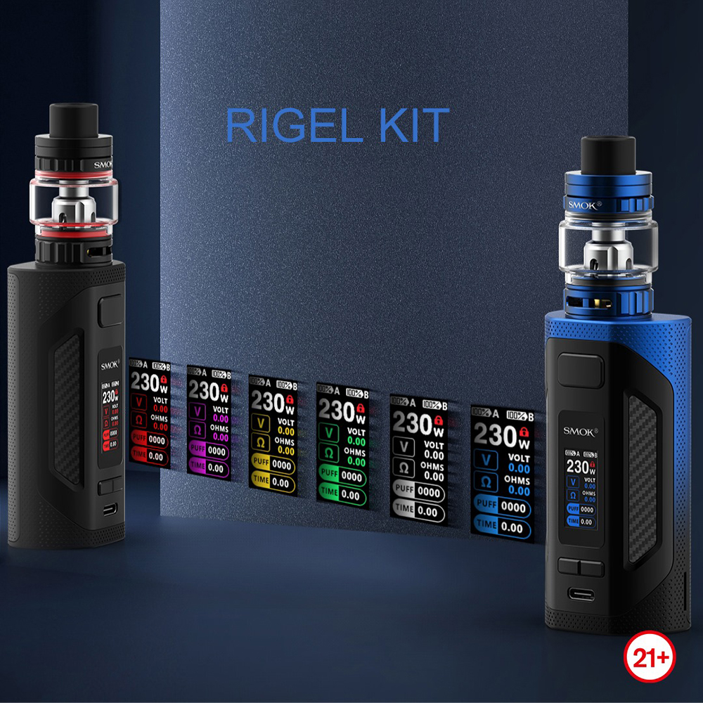 SMOK Rigel 230W Kit Power By Dual 18650 Battery Childproof Rigel Box Mod 6.5ml TFV9 Tank V9 Mesh Coil 100% Authentic, As picture
SMOK Rigel 230W Kit Power By Dual 18650 Battery Childproof Rigel Box Mod 6.5ml TFV9 Tank V9 Mesh Coil 100% Authentic, As picture