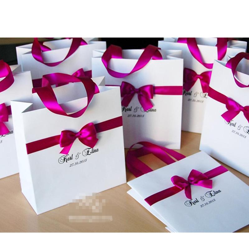 Personalized Wedding Welcome Bags with satin ribbon, bow and names White and Fucshia Elegant Custom Weddings Paper Bags
Personalized Wedding Welcome Bags with satin ribbon, bow and names White and Fucshia Elegant Custom Weddings Paper Bags