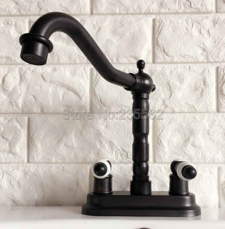 Black Oil Rubbed Brass Double Handle 4" Centerset 2 Holes Kitchen Bathroom Faucet Basin Sink Mixer Tap Lhg068
Black Oil Rubbed Brass Double Handle 4" Centerset 2 Holes Kitchen Bathroom Faucet Basin Sink Mixer Tap Lhg068