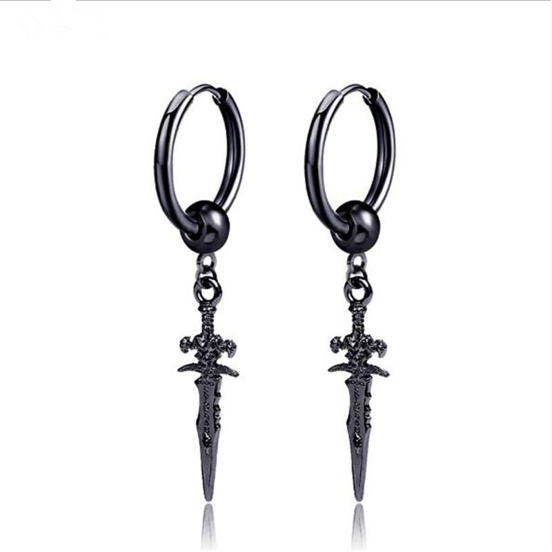 New Punk Hip Hop sword Cross Hoop Earrings For Men Stainless Steel Personality Ear Clip Fake Non Piercings Fashion male Jewelry
New Punk Hip Hop sword Cross Hoop Earrings For Men Stainless Steel Personality Ear Clip Fake Non Piercings Fashion male Jewelry