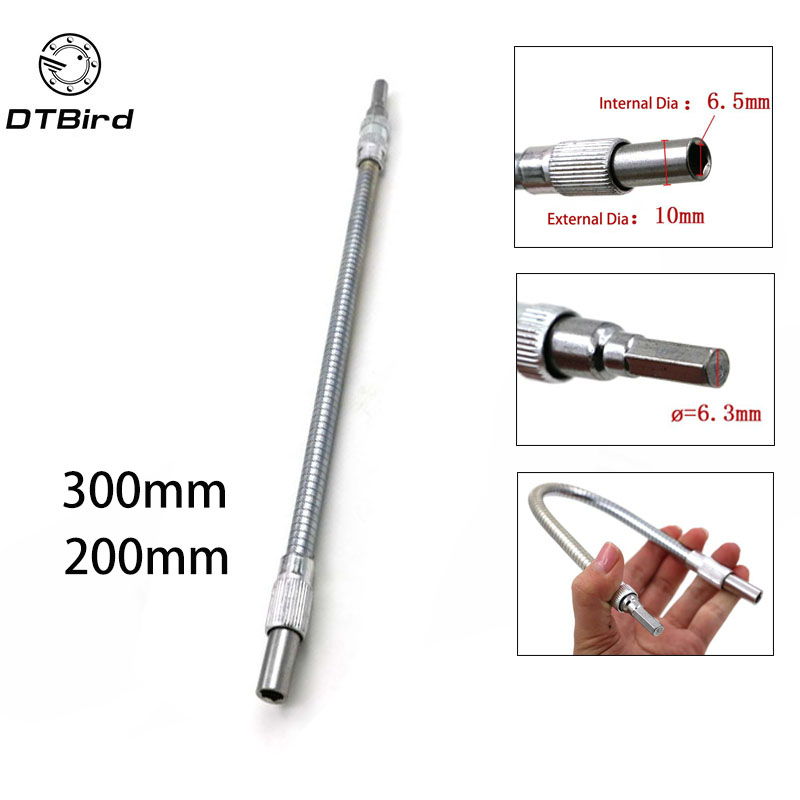 1/4" Hex Shank 300mm Flexible Shaft Screwdriver Bits Extention Screwdriver Bit Holder Connect Link For Electronics Drill DT6
1/4" Hex Shank 300mm Flexible Shaft Screwdriver Bits Extention Screwdriver Bit Holder Connect Link For Electronics Drill DT6