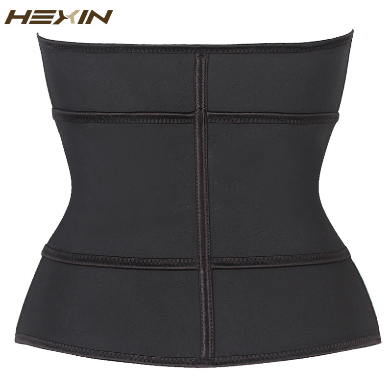 HEXIN Abdominal Belt High Compression Zipper Plus Size Latex Waist Cincher Corset Underbust Body Fajas Sweat Waist Trainer T200824